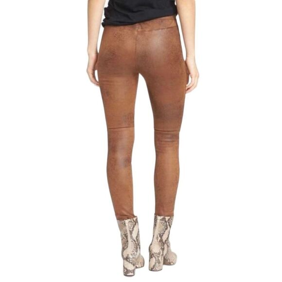 Free People Faux Suede Never Let You Go Vegan Leggings Womens Brown Size 26 - Picture 2 of 9